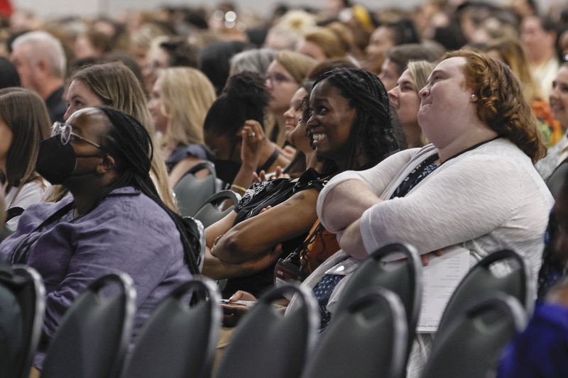 Educators attend Gwinnett County Public Schools’ annual new teacher orientation at Gas South Convention Center on Tuesday, July 12, 2022.  (Natrice Miller/natrice.miller@ajc.com)