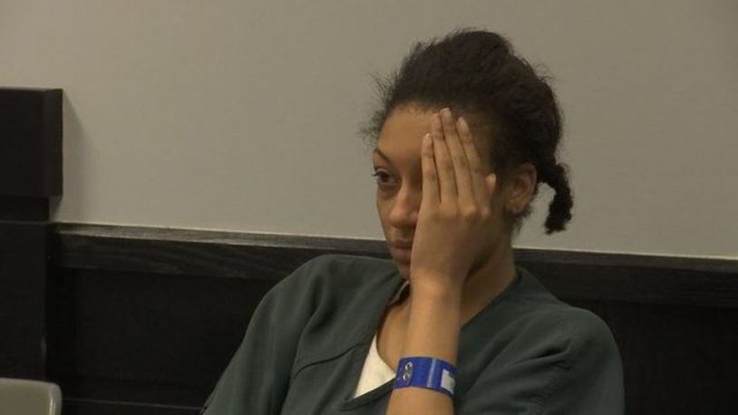 Gwinnett County mother Devin Moon in court Friday, July 27, 2018 on charges related to the death of her 3-year-old daughter from malnutrition. Moon is facing charges of felony murder and cruelty to children.