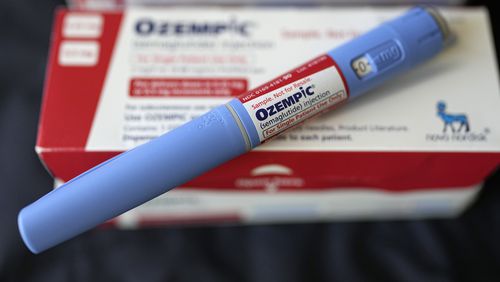 FILE - The injectable drug Ozempic is displayed, July 1, 2023, in Houston. Federal regulators are challenging patents on 20 brand name drugs, including the blockbuster weight-loss injection Ozempic, in the latest action by the Biden administration targeting industry practices that drive up pharmaceutical prices. (AP Photo/David J. Phillip, File)
