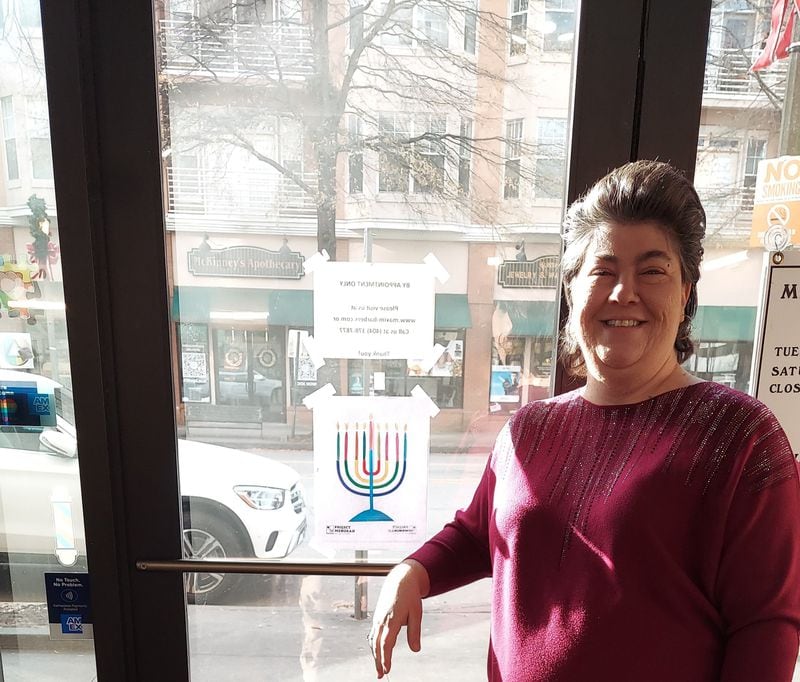 Misty Moffitt, raised a non-denominational Christian, discovered Project Menorah through Jewish clients at her barber shop. She was happy to offer a show of solidarity. Photo: courtesy Misty Moffitt