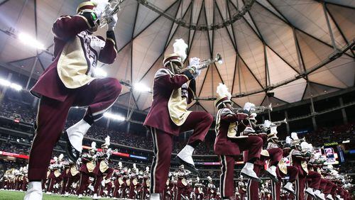 BATTLE OF THE BANDS--January 30, 2016 Atlanta - The Bethune-Cookman University marching band performs during the Honda Battle of the Bands at the Georgia Dome in Atlanta on Saturday, Jan. 30, 2016. Marching bands from all over the southeast competed in the 14th-annual competition. BRANDEN CAMP/SPECIAL