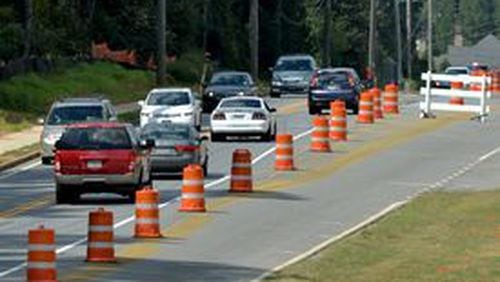 Many surface streets around metro Atlanta will have lanes closed for road construction this weekend.