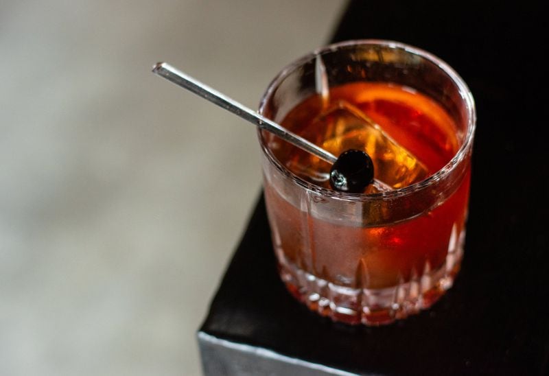 The top-line item on the cocktail menu at Arnette’s Chop Shop is this 40 Day Aged Manhattan made with Rittenhouse Rye. CONTRIBUTED BY HENRI HOLLIS
