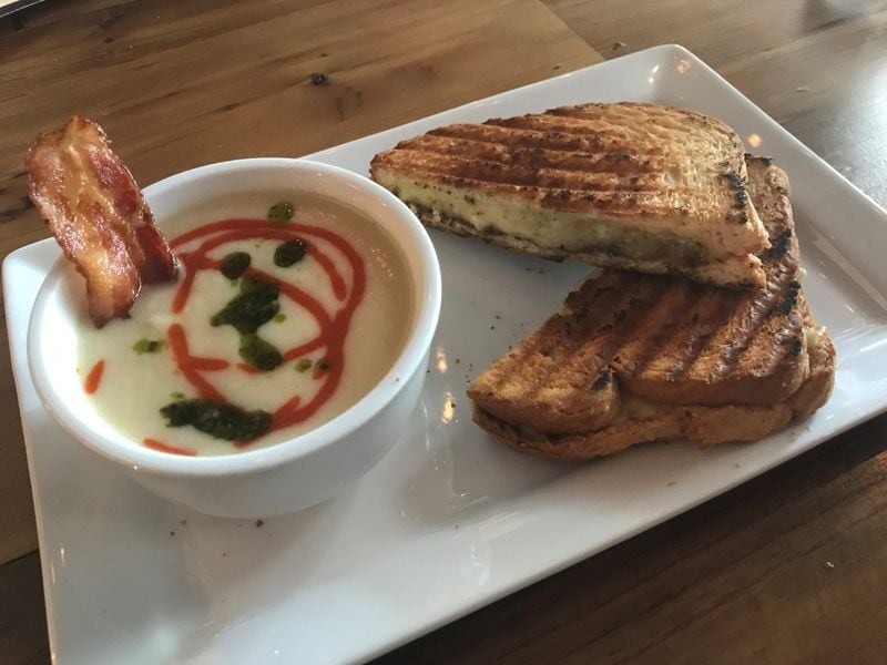 For the Grilled Cheese with Cauliflower & Celery Root Soup, Hobnob puts effort into the sandwich and the soup. LIGAYA FIGUERAS / LFIGUERAS@AJC.COM