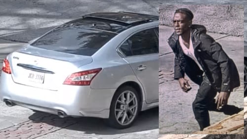 Atlanta police are searching for a man and a silver sedan with a Mississippi tag that investigators say are connected to a fatal shooting on Deering Road in the Loring Heights neighborhood.