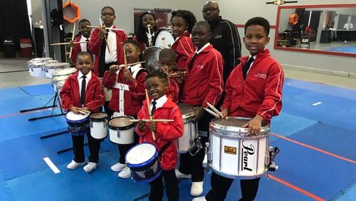 James Riles and his group of Atlanta Drum Academy players who will perform on this Sunday's "Little Big Shots" on NBC on April 8, 2018. CREDIT: Rodney Ho/rho@ajc.com