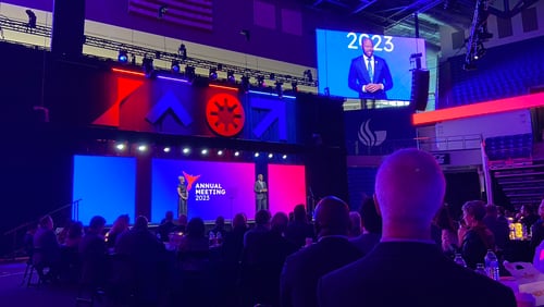 The Metro Atlanta Chamber held its 164th annual meeting at Georgia State University Convocation Center on Nov. 16, 2023.