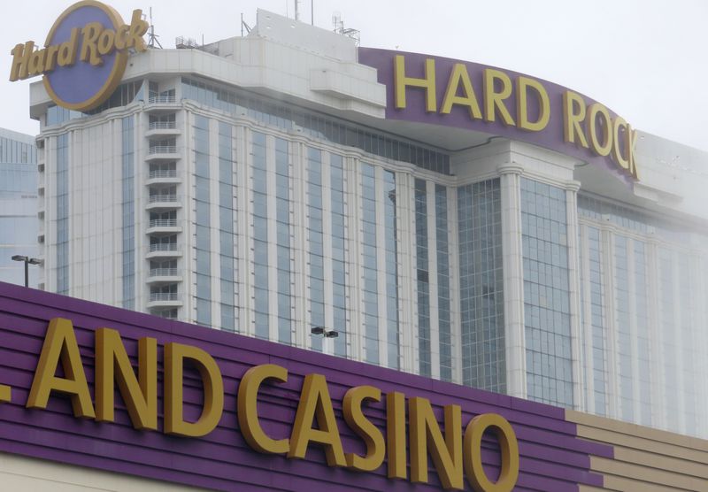 This Dec. 28, 2023, photo shows the exterior of the Hard Rock casino in Atlantic City, N.J. Figures released by New Jersey gambling regulators on April 8, 2024, show Atlantic City's nine casinos collectively reported a gross operating profit of $744.7 million in 2023, a decline of 1.6% from 2022. (AP Photo/Wayne Parry)