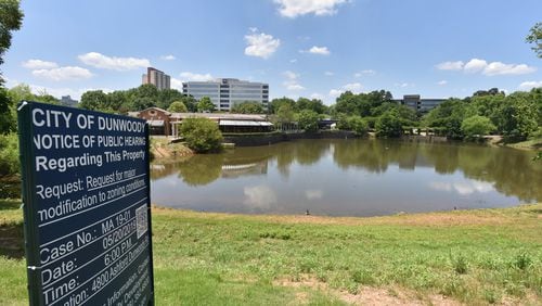 Developers would pave over this pond to build a large new retail center in Dunwoody, if the plan if approved.