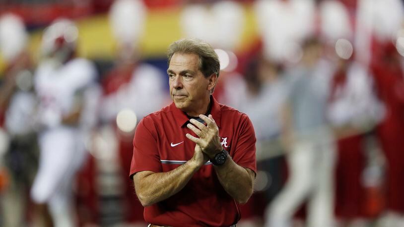 Nick Saban will lead top-rannked Alabama against No. 3 Florida State Sept. 2 at Mercedes-Benz Stadium.
