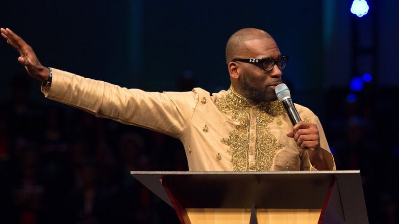 Third-generation preacher Jamal Bryant is the new senior pastor of New Birth Missionary Baptist Church. To restore the Stonecrest megachurch to its former glory, he must manage the church’s $30 million debt. STEVE SCHAEFER / SPECIAL TO THE AJC