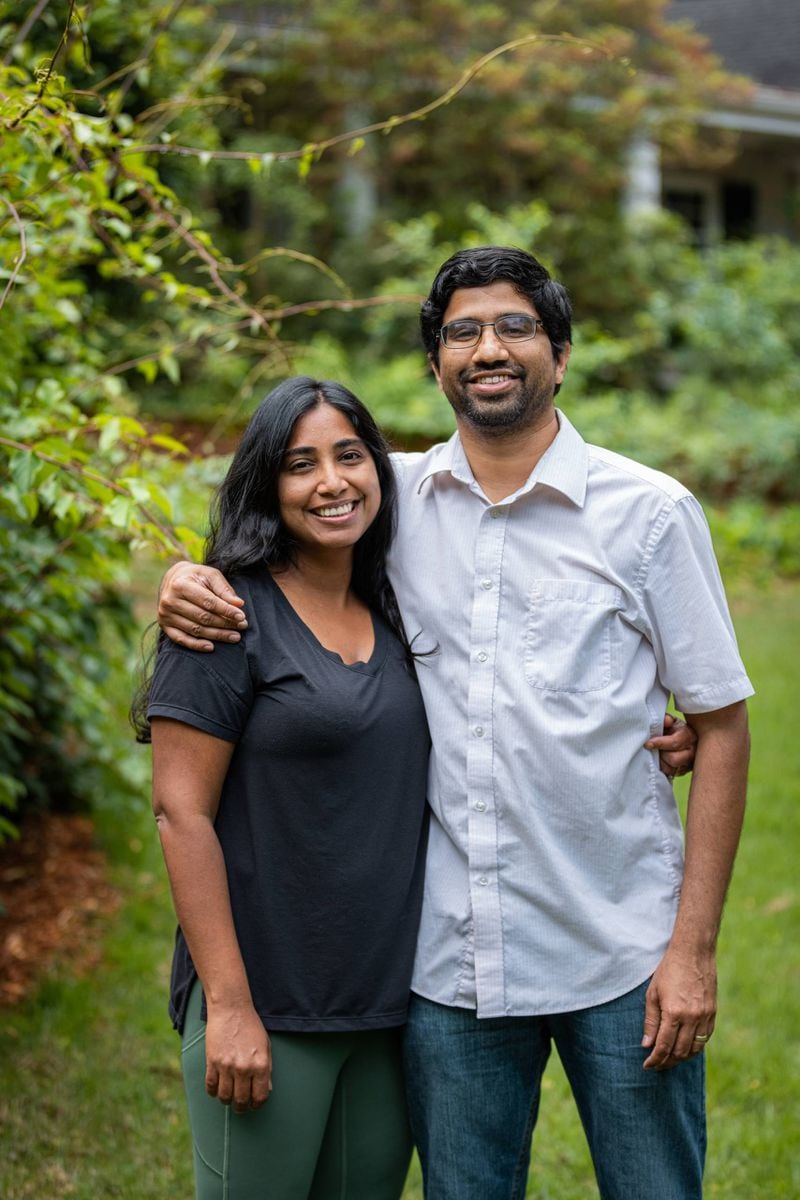 Poorvi Chordia (left) and her husband, Abe Thomas, are the founders of Atlanta-based Herbs & Kettles. Courtesy of Herbs & Kettles