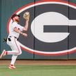 Georgia Bulldogs centerfielder Dion Carter (1) grabs a fly during the sixth inning against the Florida Gators at Foley Field on Tuesday, May 16, 2024, in Athens.
(Miguel Martinez / AJC)