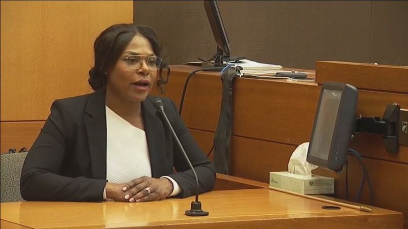 Allison Neely, a nurse at Emory University Hospital, testifies for a second time during the Tex McIver murder trial on April 11, 2018 at the Fulton Country Courthouse. (Channel 2 Action News)