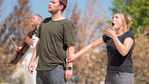 Jack Reynor and Florence Pugh star in the film “Midsommar.” Gabor Kotschy/A24/TNS
