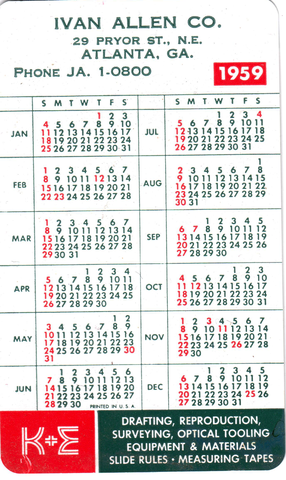 Ivan Allen calendar