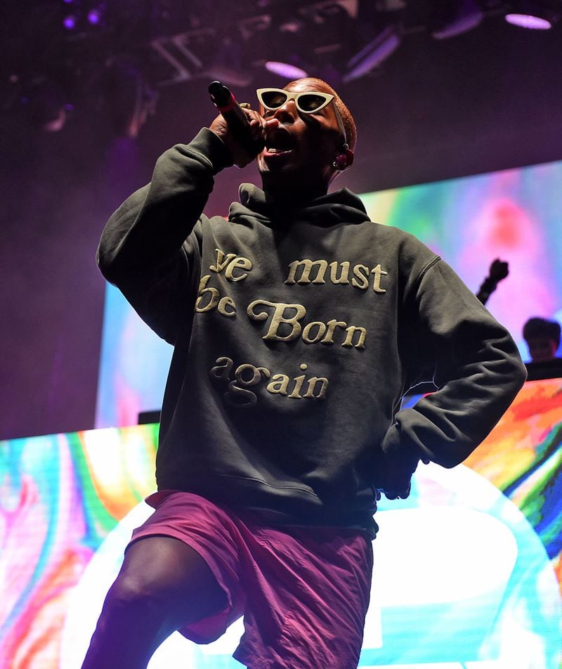 ATLANTA - September 8, 2019:  Music producer and artist Pharrell Williams performs at One Musicfest, which is celebrating its 10th anniversary at Centennial Park. RYON HORNE/RHORNE@AJC.COM