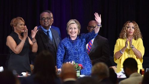 Former presidential candidate Hillary Clinton at the Southern Christian Leadership Conference annual convention in Atlanta on Friday, July 19, 2019. HYOSUB SHIN / AJC