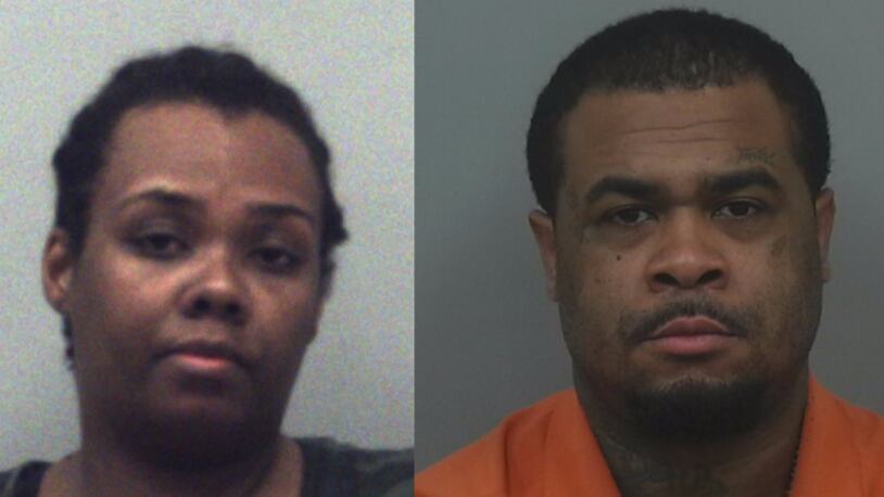 Rimmon H. Lewis, 33, (right) is facing 20 charges in the alleged abuse of his stepdaughter. Angela Strothers, 33, the victim's mother, has also been charged.