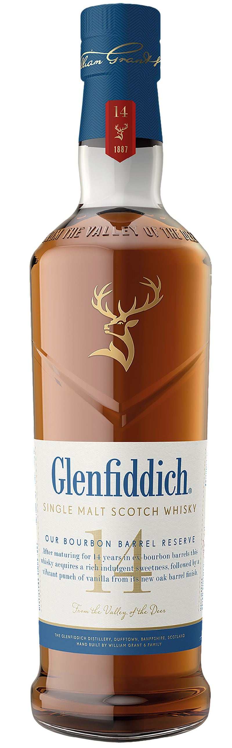 Glenfiddich 14-Year-Old Bourbon Barrel Reserve will inspire both Scotch and bourbon lovers alike. (Courtesy of William Grant & Sons)