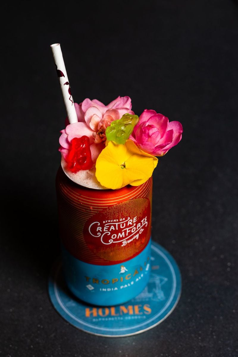 The Tropicolada at Holmes is a breezy beer and vodka cocktail based on Creature Comforts Tropicalia IPA, playfully topped with gummy bears. CONTRIBUTED BY HENRI HOLLIS
