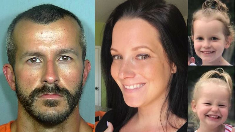Christopher Watts, left, of Frederick, Colorado, is charged with three counts of first-degree murder and three counts of tampering with physical evidence in connection with the Monday, Aug. 13, 2018, disappearance and deaths of his wife, Shanann Watts, 34, and their daughters, 4-year-old Bella Watts (top right) and 3 -year-old Celeste Watts (bottom right). Shanann Watts was about 15 weeks pregnant when she died.