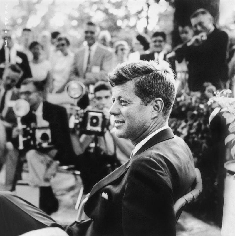 An image of John F. Kennedy campaigning in Omaha is featured in the Booth Western Art Museum exhibition “Creating Camelot: The Kennedy Photography of Jacques Lowe.”