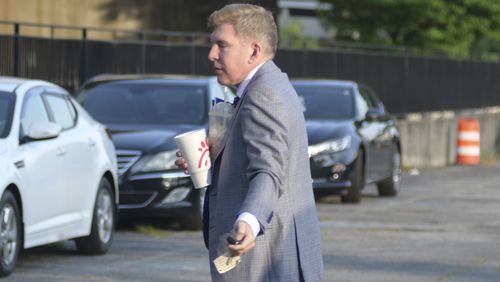 Todd Chrisley outside the federal trial court in Atlanta in 2022. He was found liable Thursday in a civil slander case brought against him by a Georgia Department of Revenue investigator, who was awarded $755,000 by a jury. (Natrice Miller / natrice.miller@ajc.com)