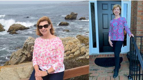 The photo of Christine Ward on the left was taken in September 2018. The photo on the right was taken in February, after two years of maintenance following weight loss. (Photos contributed by Christine Ward)