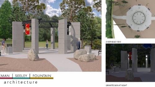Changes are being proposed to the Dunwoody Veterans Memorial by city officials, who are seeking comments on the alterations. (Renderings courtesy of city of Dunwoody)