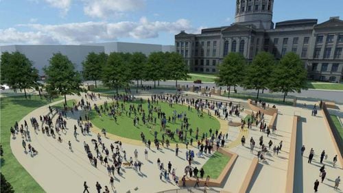 A rendering of Liberty Plaza, which will be the first non-parking addition to the Capitol Hill since the Twin Towers were completed in 1980s. Georgia Building Authority