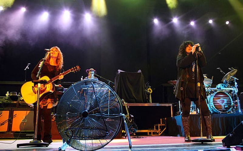 Sisters Nancy and Ann Wilson of Heart play a set of hits before Def Leppard's set from 2011 in Atlanta. 