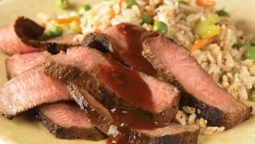 Sunday’s Asian Barbecue Steak is a good family meal that can be served with rice pilaf and carrots. Contributed by Cattlemen’s Beef Board