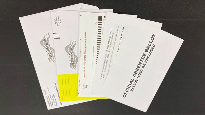 Absentee ballot packets mailed to voters include a return envelope, a ballot, instructions and a privacy sleeve. The privacy sleeve replaced the inner envelope that in previous elections enclosed absentee ballots.