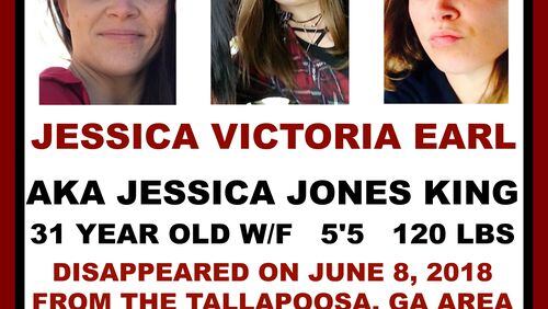 Jessica Earl, 31, has been missing since June 8.