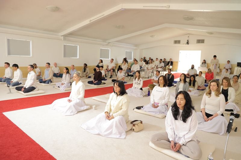 Meditation practitioners at the Georgia Meditation Center in Dunwoody.