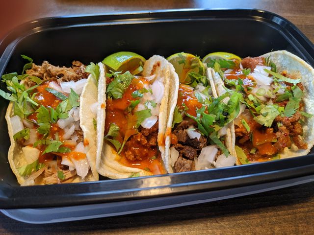 Tacos from CT Al Pastor at the Market Hall at Halcyon
