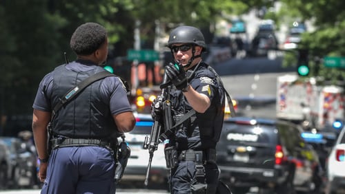 Atlanta police and a multi-jurisdictional force swarmed Midtown Atlanta on May 3 after five women were shot.