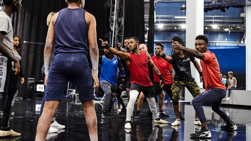 The performers of "Echo," the latest Cirque du Soleil show coming to Atlanta Nov. 5, 2023, rehearsing in Montreal. CIRQUE DU SOLEIL