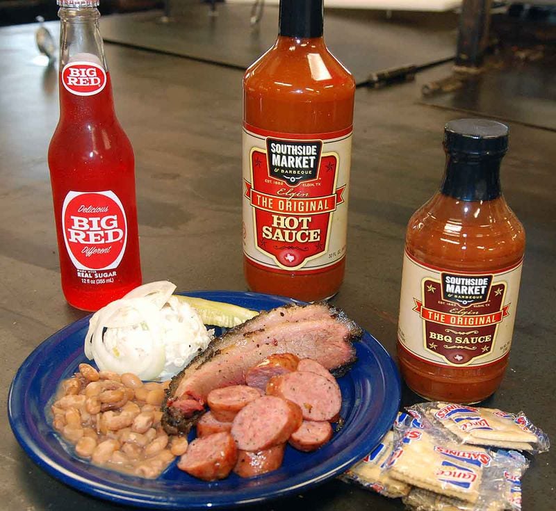 The Southside combo, a local favorite, is served with original Elgin sausage, brisket, potato salad and beans. Wash it down with the restaurant s signature drink, Big Red, and top it off with Southside barbecue and hot sauce.