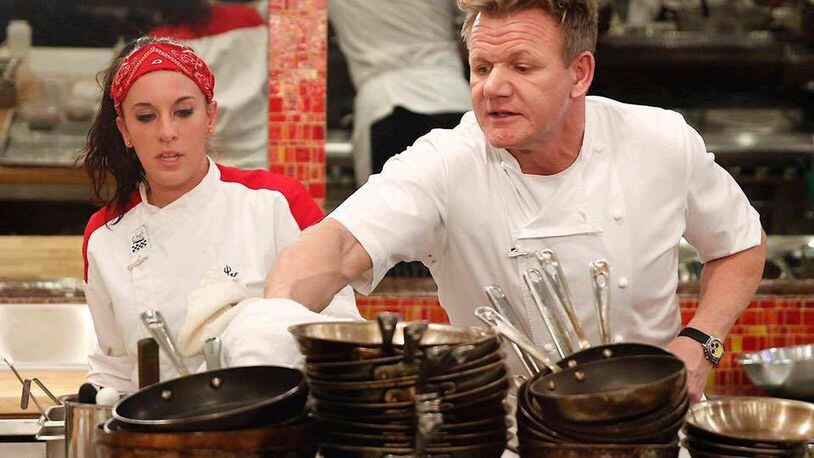 Ashley Nickell with Gordon Ramsay on an episode of ‘Hell’s Kitchen.’ Photo from Ashley Nickell’s Facebook page.