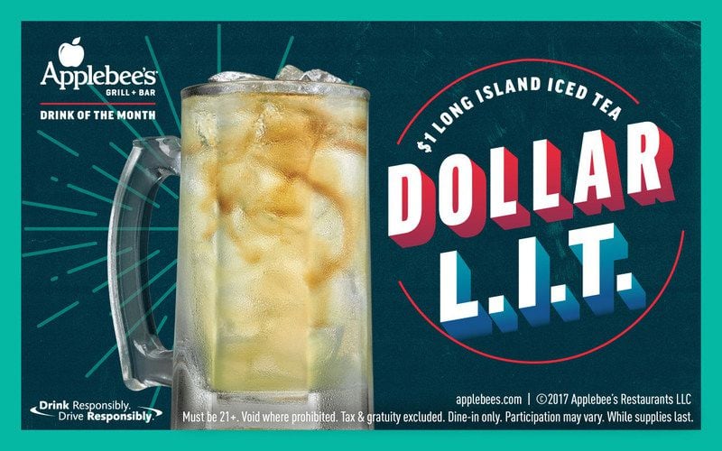 Applebees is selling $1 Long Island Iced Tea all December.