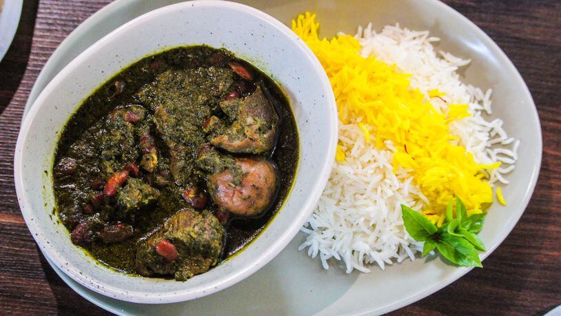 A great version of ghormeh sabzi, which roughly translates to "braised herbs," is served at Persian Basket Kitchen & Bar in Johns Creek. Courtesy of Green Olive Media
