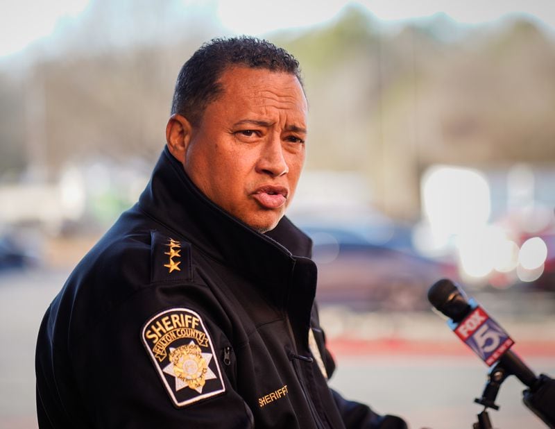 Fulton county Sheriff Patrick Labat will lead security efforts related to indictments handed down in Fulton County this summer. He is shown here on December 29th 2022. (Ben Hendren for the Atlanta Journal-Constitution)