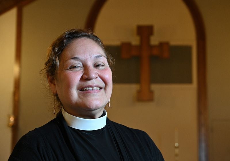The Rev. Irma Guerra, who leads the Hispanic ministry at Christ Church Episcopal in Norcross, had her own debilitating, weekslong battle with COVID-19 last year. She's working to help get people in the Hispanic community vaccinated. (Hyosub Shin / Hyosub.Shin@ajc.com)