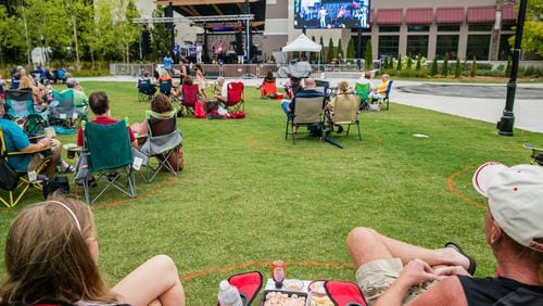 A 2020 concert held in the Town Green in Peachtree Corners. The Gwinnett city recently announced that it will expand its audience capacity for an upcoming concert. (Jenni Girtman for The Atlanta Journal-Constitution)