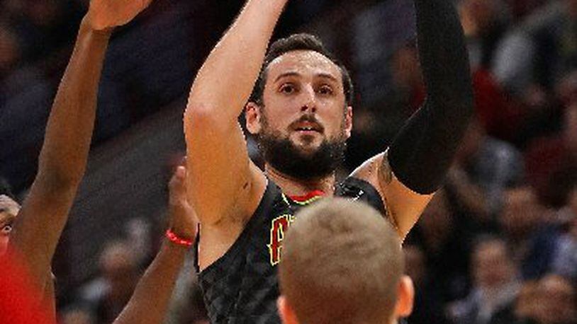 The addition of Marco Belinelli is one reason the Hawks are among the leaders in three-point shooting. (Jonathan Daniel/Getty Images)