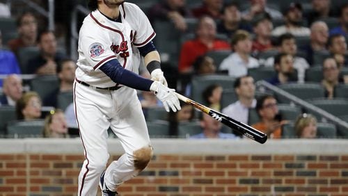 Braves shortstop Dansby Swanson has struggled mightily in the first 30 games of his first full season in the majors, and Braves icon Dale Murphy feels for the rookie and says it’s harder to hit today than it was when “Murph” played. (AP Photo/David Goldman)
