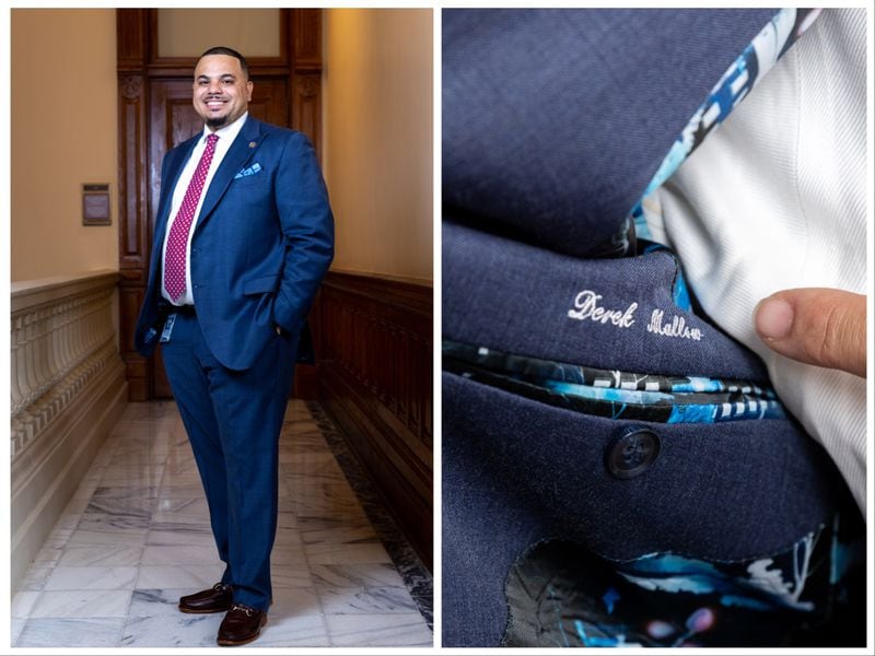 State Sen. Derek Mallow, D-Savannah, credits his clothier, Brandon Campbell, as his fashion inspiration. "He is very dapper and well-dressed," Mallow said. "He exudes what it means to be stylish, fly and dope.” (Arvin Temkar / arvin.temkar@ajc.com)