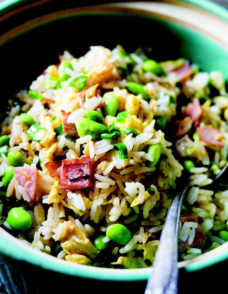 Fried Rice with Edamame and Ham from "Milk Street: The New Rules." Copyright © 2019 by CPK Media LLC. (Courtesy of Connie Miller)